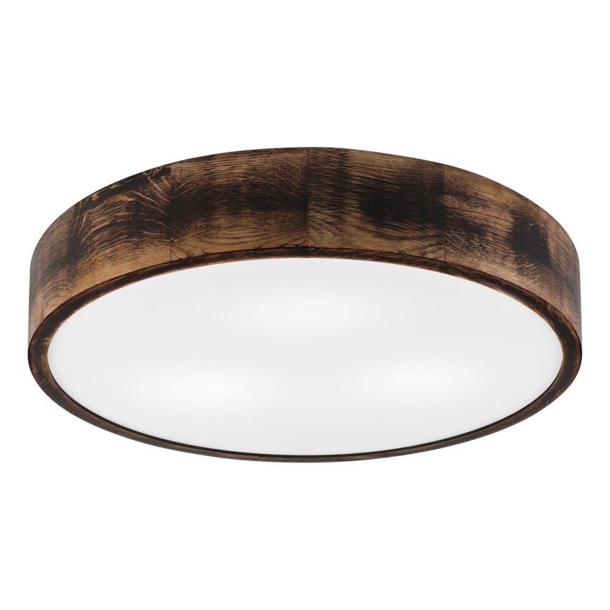 Luminária de teto OAK SMOKY 3xE27/15W/230V Ø 47,5 cm carvalho/marrom escuro
