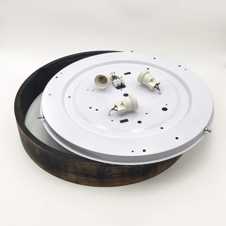 Luminária de teto OAK SMOKY 3xE27/15W/230V Ø 47,5 cm carvalho/marrom escuro