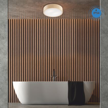 Luminária de teto para banheiro NATURAL 3xE27/15W/230V IP54 pinho Ø 37 cm