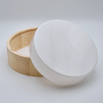 Luminária de teto para banheiro NATURAL 3xE27/15W/230V IP54 pinho Ø 37 cm