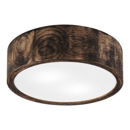 Luminária de teto para banheiro OAK SMOKY 2xE27/15W/230V IP54 Ø 27,5 cm carvalho/marrom