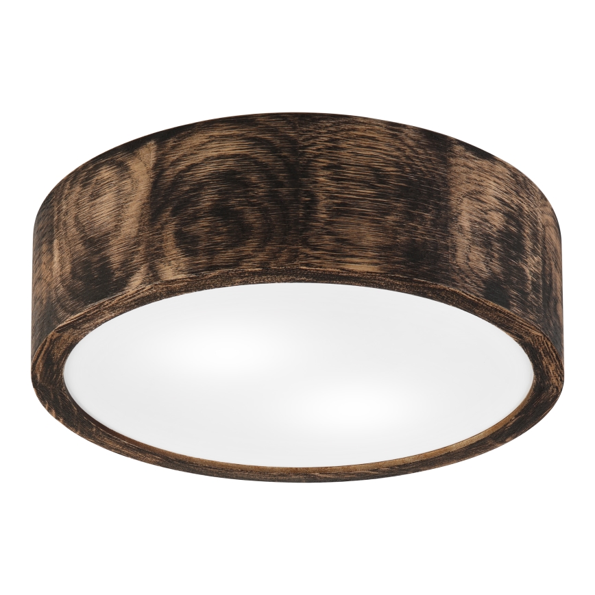 Luminária de teto para banheiro OAK SMOKY 2xE27/15W/230V IP54 Ø 27,5 cm carvalho/marrom