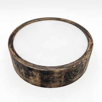 Luminária de teto para banheiro OAK SMOKY 2xE27/15W/230V IP54 Ø 27,5 cm carvalho/marrom