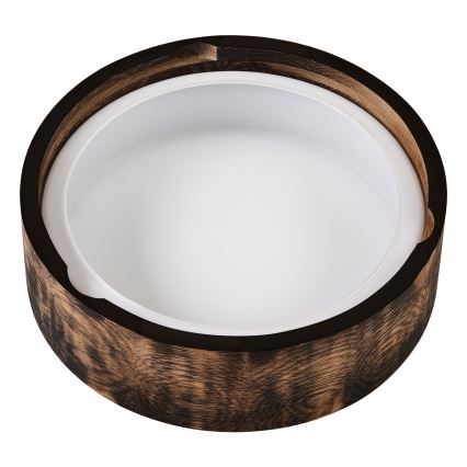 Luminária de teto para banheiro OAK SMOKY 2xE27/15W/230V IP54 Ø 27,5 cm carvalho/marrom