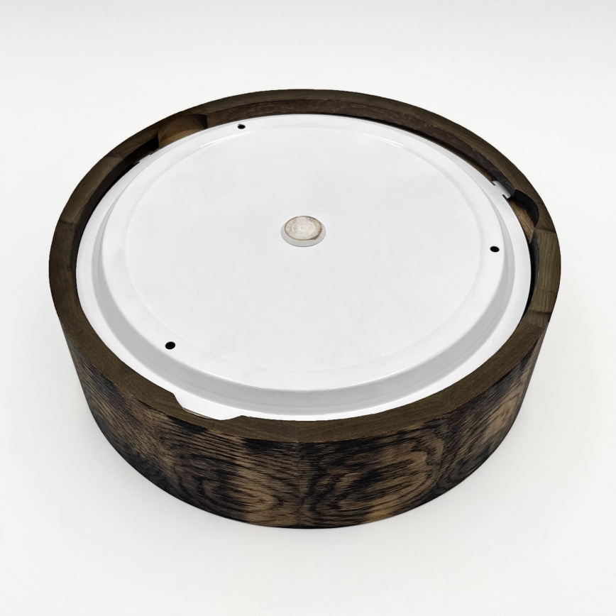 Luminária de teto para banheiro OAK SMOKY 2xE27/15W/230V IP54 Ø 27,5 cm carvalho/marrom