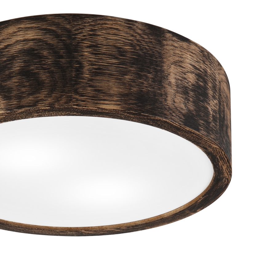 Luminária de teto para banheiro OAK SMOKY 2xE27/15W/230V IP54 Ø 27,5 cm carvalho/marrom