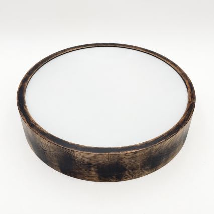 Luminária de teto para banheiro OAK SMOKY 3xE27/15W/230V IP54 – 37,5 cm carvalho/marrom