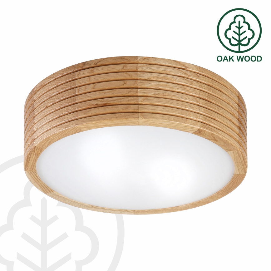 Luminária de teto para casa de banho OAK 2xE27/15W/230V IP54 carvalho Ø 27 cm
