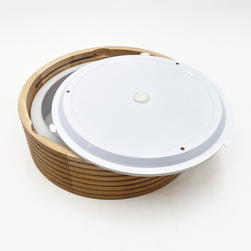 Luminária de teto para casa de banho OAK 2xE27/15W/230V IP54 carvalho Ø 27 cm