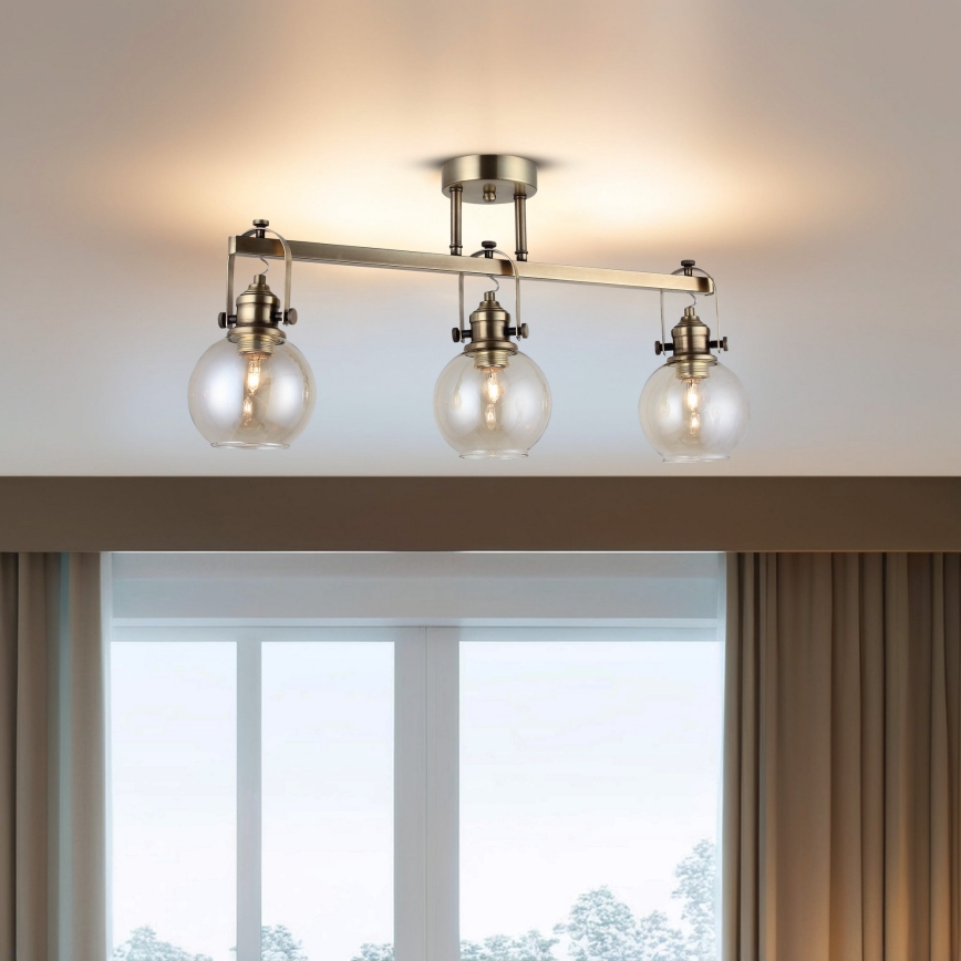 Luminária de teto POLINO 3xE27/40W/230V em bronze