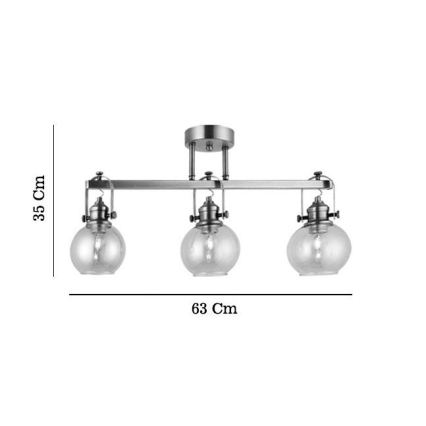 Luminária de teto POLINO 3xE27/40W/230V em bronze