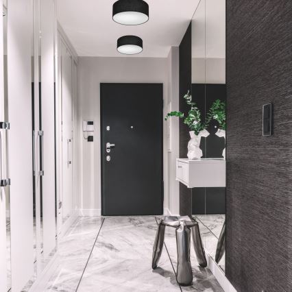 Luminária de teto SIRJA 1xE27/60W/230V diâmetro 35 cm preta