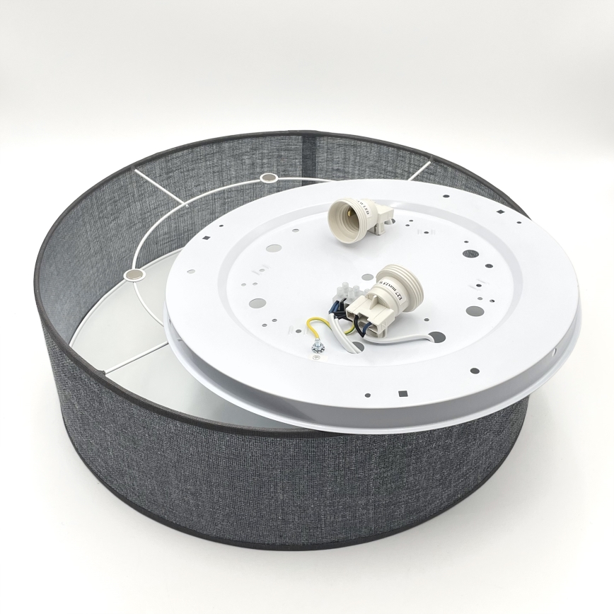 Luminária de teto SIRJA 2xE27/15W/230V, Ø 45 cm, cinzenta