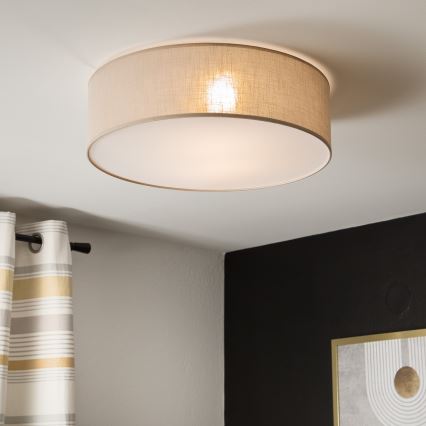 Luminária de teto SIRJA 2xE27/60W/230V diâmetro 45 cm bege