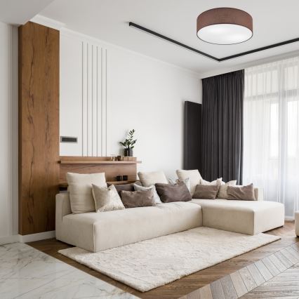 Luminária de teto SIRJA 2xE27/60W/230V diâmetro 45 cm castanha