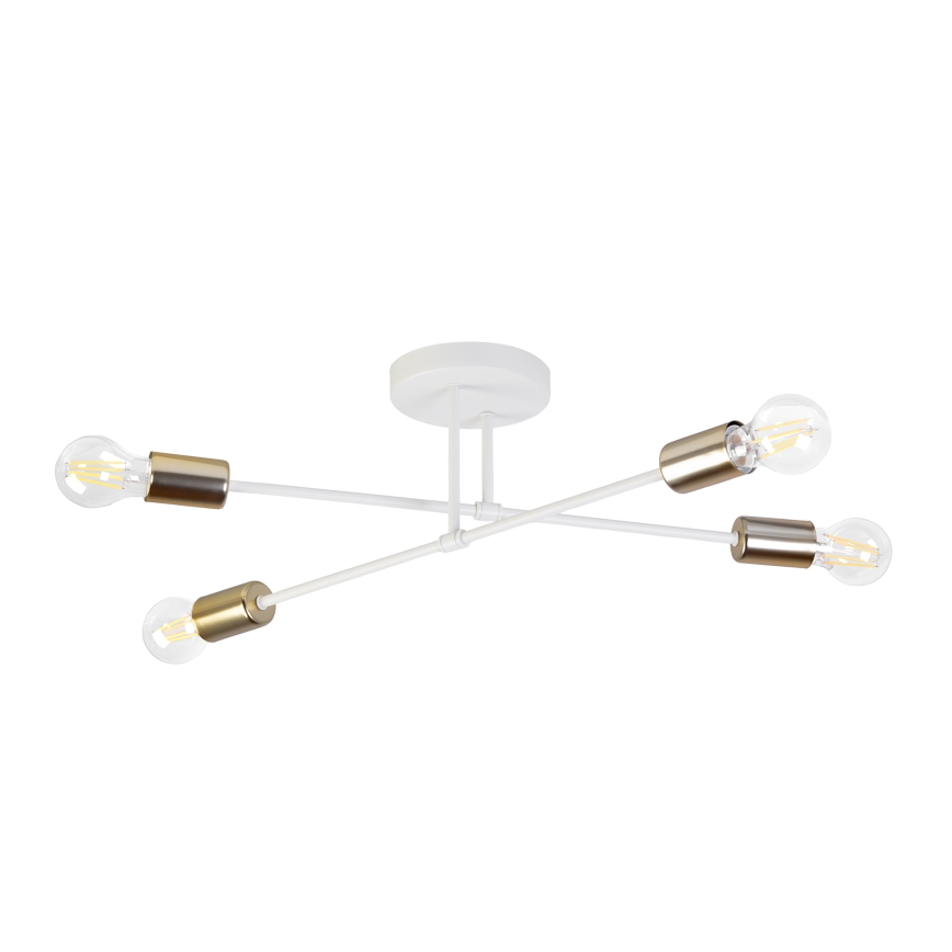 Luminária de teto sobreposta CAMBRIDGE 4xE27/15W/230V latão/branco