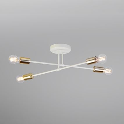 Luminária de teto sobreposta CAMBRIDGE 4xE27/15W/230V latão/branco