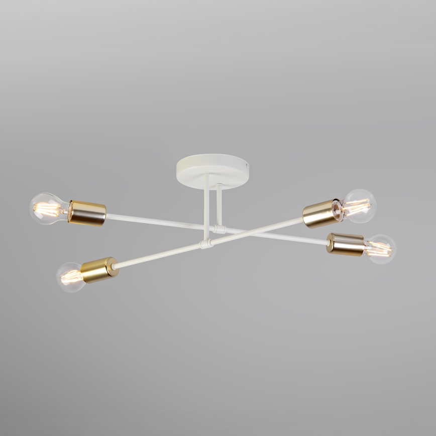 Luminária de teto sobreposta CAMBRIDGE 4xE27/15W/230V latão/branco