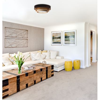 Luminária de teto TRINITI 2xE27/60W/230V castanho/dourado/bege