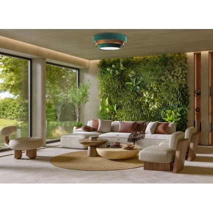 Luminária de teto TRINITI 2xE27/60W/230V verde/dourado