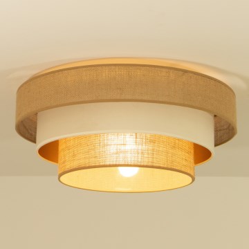 Luminária de teto WENTA 1xE27/60W/230V, diâmetro 50 cm, juta/bege