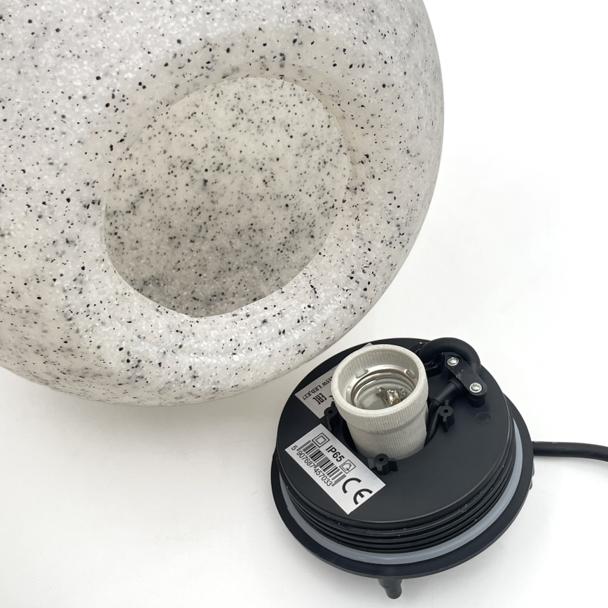 Luminária decorativa de exterior LUMISTONE 1xE27/15W/230V IP65, diâmetro 25 cm