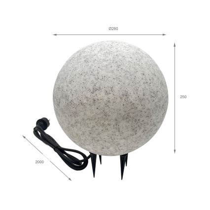 Luminária decorativa para exterior LUMISTONE 1xE27/15W/230V IP65 Ø 28 cm