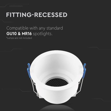 Luminária de embutir GU10 diâmetro 9 cm branca