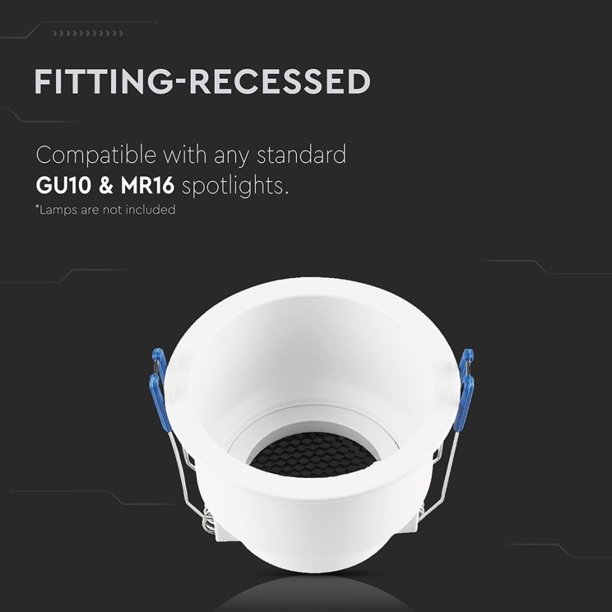 Luminária de embutir GU10 diâmetro 9 cm branca