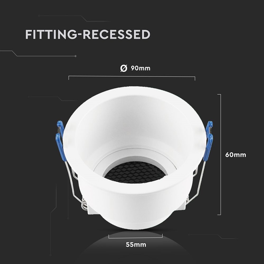 Luminária de embutir GU10 diâmetro 9 cm branca