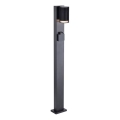 Luminária exterior com tomada SCHUKO 1xGU10/10W/230V IP44 80 cm preta