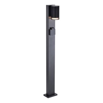 Luminária exterior com tomada SCHUKO 1xGU10/10W/230V IP44 80 cm preta