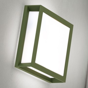 Luminária exterior HENRY 2xE27/15W/230V 26x26 cm IP44 verde