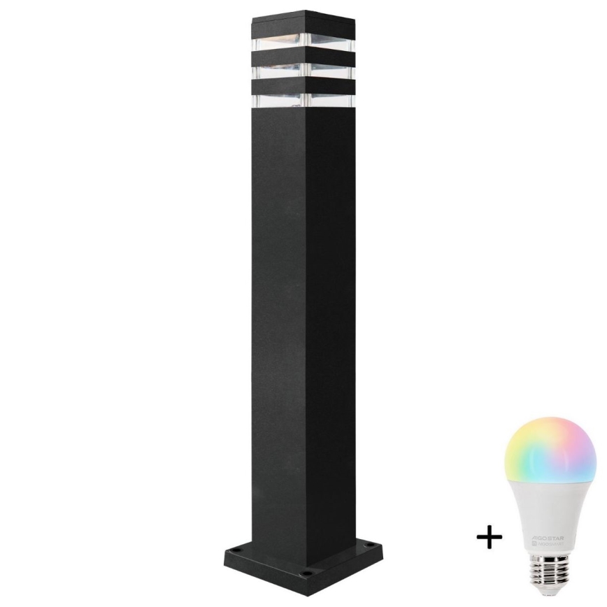 Luminária exterior LED RGBW regulável TEKSAS 1xE27/12W/230V 2700-6500K Wi-Fi 74 cm IP44 antracite