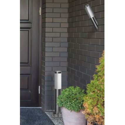 Luminária exterior LIVIA 1xE27/10W/230V 45 cm IP44 prateada