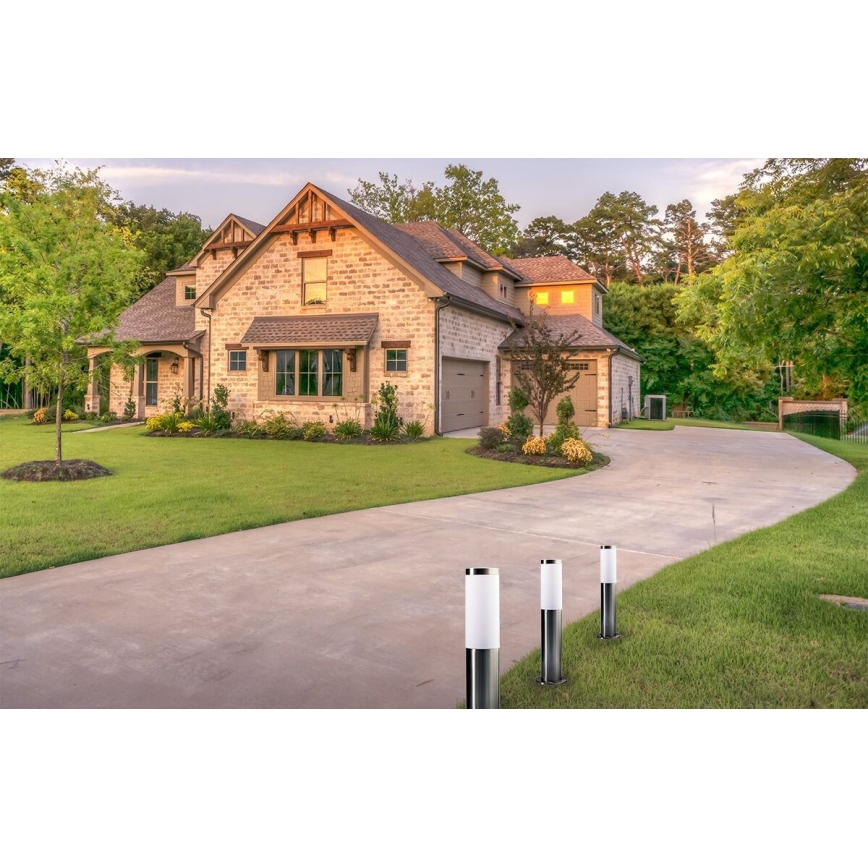 Luminária exterior LIVIA 1xE27/10W/230V 45 cm IP44 prateada