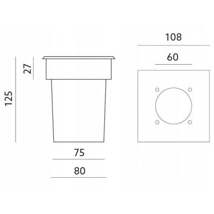 Luminária de entrada externa ENTRADA1 1xGU10/50W/230V IP65