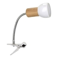 Luminária flexível com grampo SVENDA 1xE27/60W/230V carvalho/branco