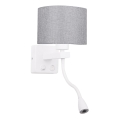 Luminária Flexível LED POLO 1xE27/40W+LED/2W 230V branco