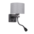 Luminária Flexível LED POLO 1xE27/40W+LED/2W 230V preta