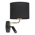 Luminária Flexível LED RICHI 1xE27/15W/230V + LED/3W/230V preta