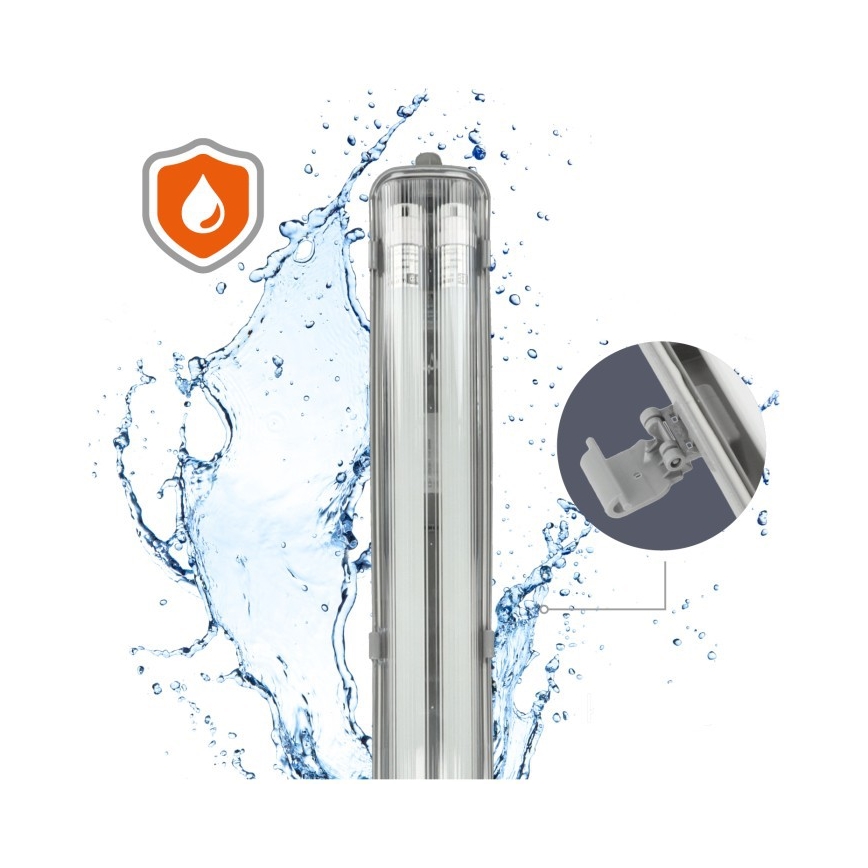 Luminária fluorescente técnica LED T8 2xG13/18W/230V 5000K IP65 127 cm