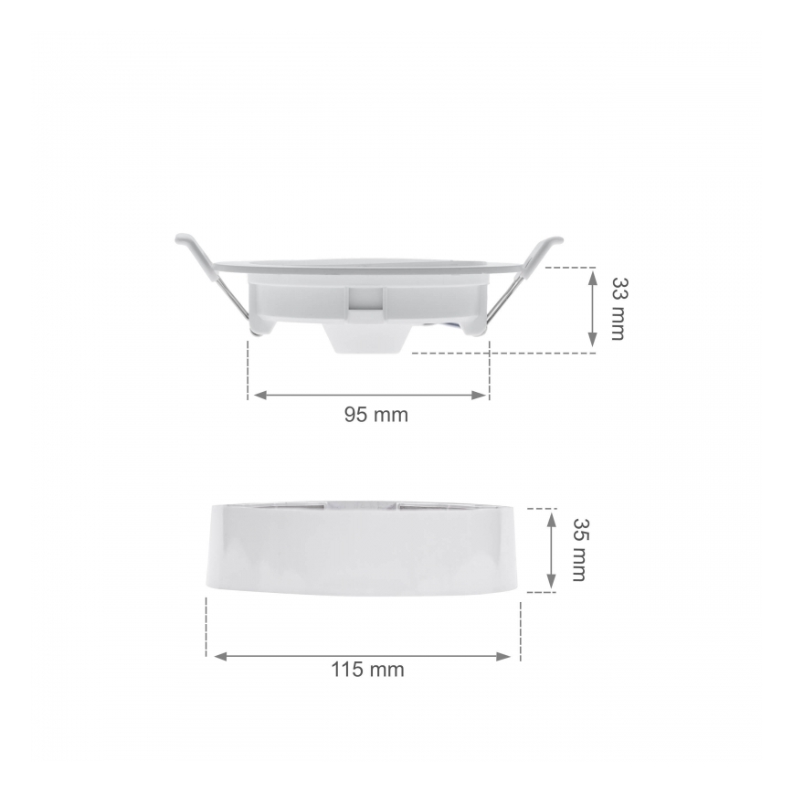 Luminária LED de embutir ALGINE 2 em 1, 6W, 230V, 4000K, branca