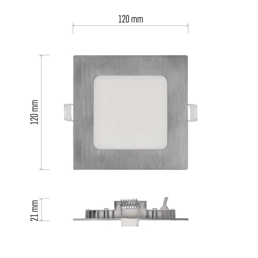 Luminária LED de embutir NEXXO LED/7W/230V 3000/3500/4000K prateada 12x12 cm