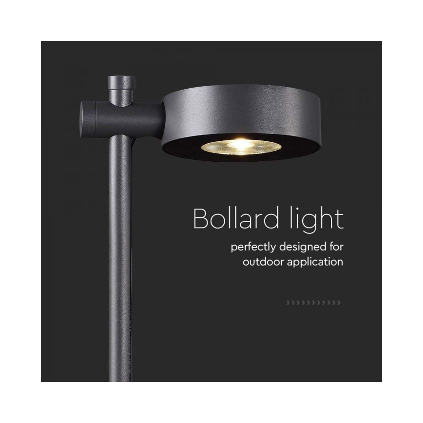 Luminária LED de exterior 7W 230V 3000K IP65 preta 102 cm