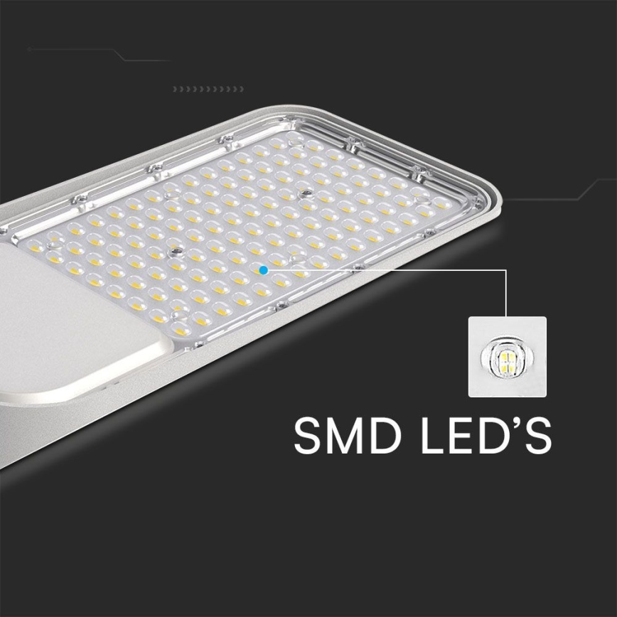 Luminária de rua LED com sensor crepuscular CHIP SAMSUNG LED/100W/230V 4000K IP65 cinza