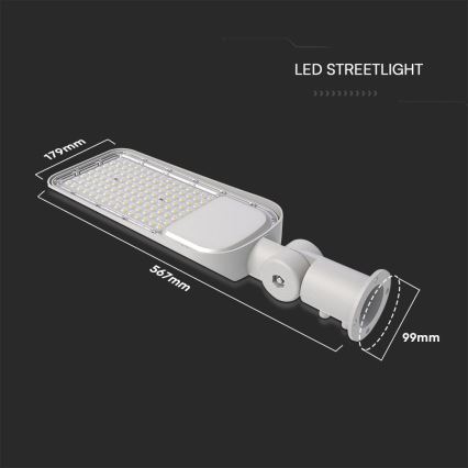 Luminária de rua LED com sensor crepuscular CHIP SAMSUNG LED/100W/230V 4000K IP65 cinza