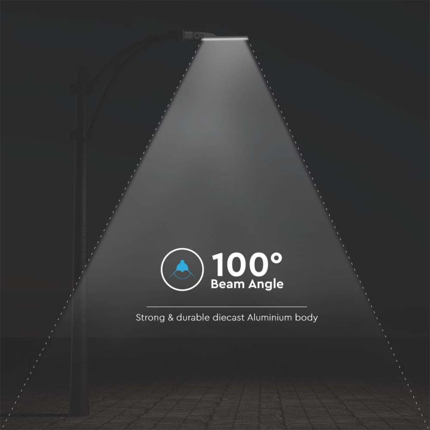 Luminária LED de rua com sensor, chip SAMSUNG, 30W, 230V, 6500K, IP65