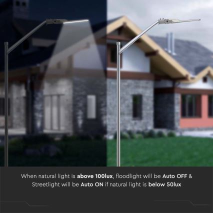 Luminária LED de rua com sensor, chip SAMSUNG, 30W, 230V, 6500K, IP65