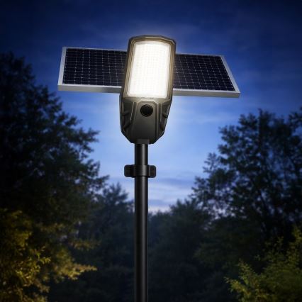 Luminária LED de rua regulável com sensor e painel solar KOBRA LED/400W/3,2V 24000 mAh IP65 antracite + controlo remoto